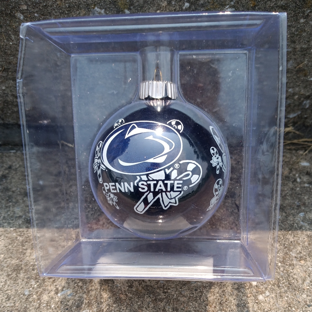 Penn State Nittany Lions Glass Christmas Ornament
